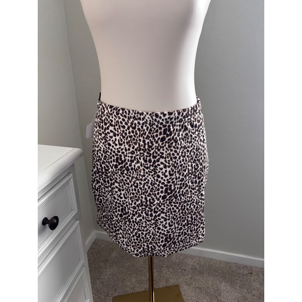 Leopard Print Mini Skirt Brown Black Animal Pattern Y2K Aesthetic Women Size‎ M